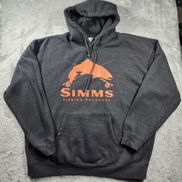 Simms Other - Simms Hoodie Mens 2XL Gray Fishing Products Graphic Pullover Fleece Outdoor